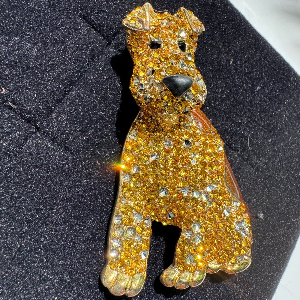 Gold and Black Glitter Dog Pin - Picture 10 of 13